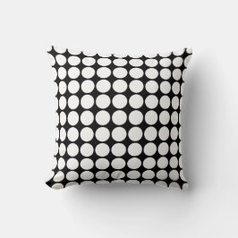 Minimal White Dots on Solid Black Background Kissen
