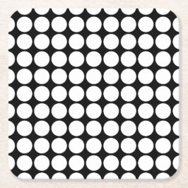 Minimal White Dots on Solid Black Background Rechteckiger Pappuntersetzer
