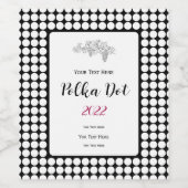 Minimal White Dots on Solid Black Background Weinetikett (Einzelnes Label)