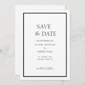 Minimal White Frame Save the Date muslimisch (Vorne/Hinten)