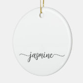 Minimal White Girly Monogram Name Script Keramik Ornament (Links)