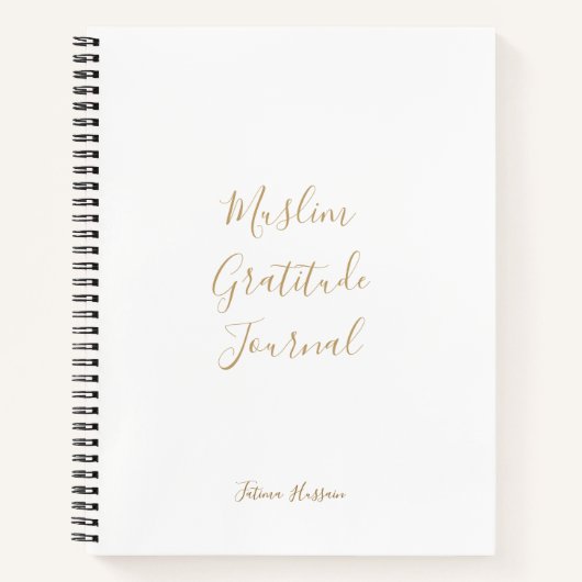 Minimal White Gold Script muslimische Dankeszeitun Notizblock (Vorderseite)