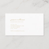 Minimal White Gold Script Visitenkarte (Rückseite)