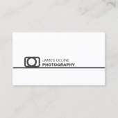 Minimal White Grey Line Icon Photography Visitenkarte (Vorderseite)