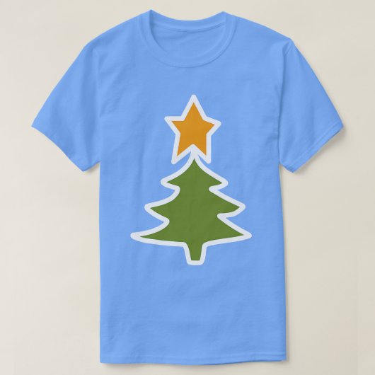 Minimal White Line Weihnachtsbaum T-Shirt (Design vorne)