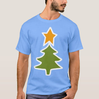 Minimal White Line Weihnachtsbaum T-Shirt