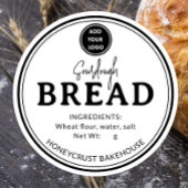 Minimal White Logo Bakery Sourdough Bread Sticker