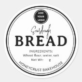 Minimal White Logo Bakery Sourdough Bread Sticker (Vorderseite)
