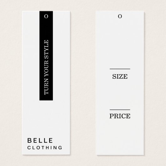 Minimal White Modern Business Hang Tag (Vorne & Hinten)