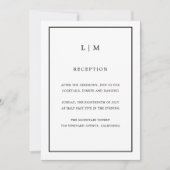 Minimal White Monogram Simple Elegante Wedding Einladung (Vorderseite)