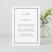 Minimal White Monogram Simple Elegante Wedding Einladung (Stehend Vorderseite)