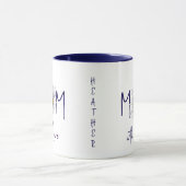 Minimal White Navy Watercolor Daisy Mother's Day  Tasse (Zentrum)