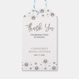 Minimal White Pearl Brautparty Vielen Dank Geschenkanhänger