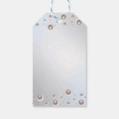 Minimal White Pearl Silver Brautparty Vielen Dank Geschenkanhänger (Rückseite)