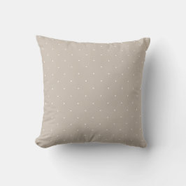Minimal White Polka Dots On Cool Beige Greige Kissen