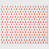 Minimal White Red Christmas Tree rosa Stern Geschenkpapier (Flach)