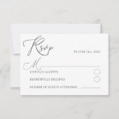 Minimal White RSVP Typography Wedding Karte (Vorderseite)