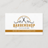 Minimal White & Rusty Brown Barber Shop Coiffeur Treuekarte (Rückseite)