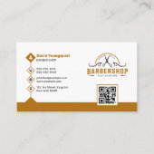 Minimal White & Rusty Brown Barber Shop Coiffeur Visitenkarte (Vorderseite)