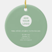 Minimal White & Sage Spa Ornament (Hinten)