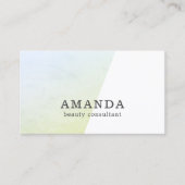 Minimal White Texture Blue Green Beauty Consultant Visitenkarte (Vorderseite)
