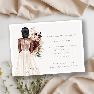Minimal White Wedding Gown Brautparty laden Dankeskarte