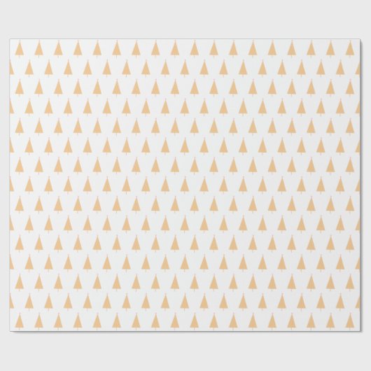 Minimal White Yellow Christmas Tree Rosa Stern Geschenkpapier (Flach)