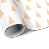 Minimal White Yellow Christmas Tree Rosa Stern Geschenkpapier (Rolleneckpunkt)