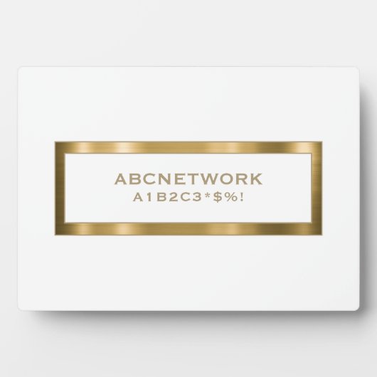 Minimal WiFi-Passwort signieren Weißes Gold Fotoplatte (Vorderseite)