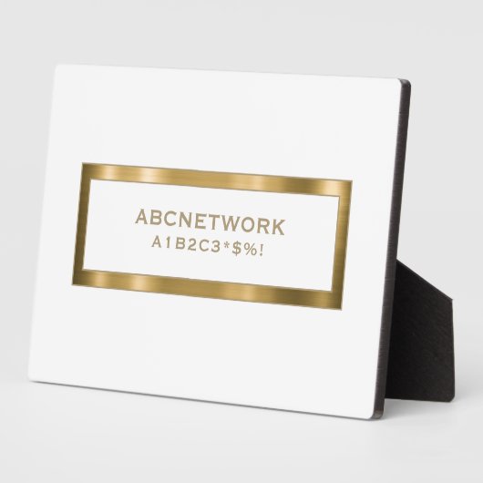 Minimal WiFi-Passwort signieren Weißes Gold Fotoplatte (Seite)