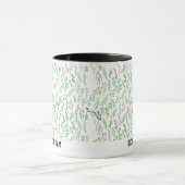 Minimal Wild Blume Elegante Weihnachten Schwarzer  Tasse (Zentrum)