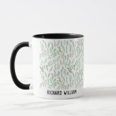 Minimal Wild Blume Elegante Weihnachten Schwarzer  Tasse (Links)