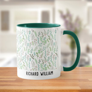 Minimal Wild Blume Eleganter Weihnachtskaffee Tasse