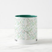 Minimal Wild Blume Eleganter Weihnachtskaffee Tasse (Zentrum)