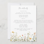 Minimal Wildflower All in One Wedding Einladung (Rückseite)
