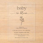 Minimal Wildflower Baby Shower Invitation Acryleinladungen (Vorderseite)
