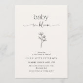 Minimal Wildflower Baby Shower Invitation Einladung (Vorderseite)