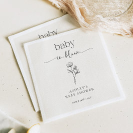 Minimal Wildflower Baby Shower Invitation Serviette