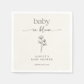 Minimal Wildflower Baby Shower Invitation Serviette (Vorderseite)