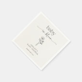 Minimal Wildflower Baby Shower Invitation Serviette (Ecke)