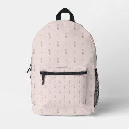 Minimal Wildflower Pattern with Dots Bedruckter Rucksack