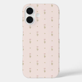 Minimal Wildflower Pattern with Dots iPhone 16 Hülle