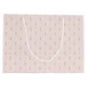 Minimal Wildflower Pattern with Dots Große Geschenktüte (Rückseite)