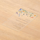 Minimal Wildflower Wedding Acryleinladungen (Ablage )