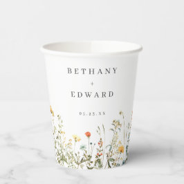 Minimal Wildflower Wedding Pappbecher