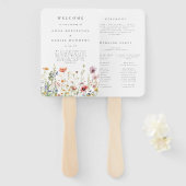 Minimal Wildflower Wedding Program Fächer (Vorne und Hinten)