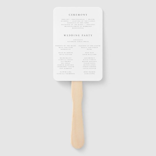 Minimal Wildflower Wedding Program Fächer (Rückseite)