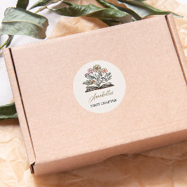 Minimal Wildflower Whimsical Story Book Themed  Runder Aufkleber