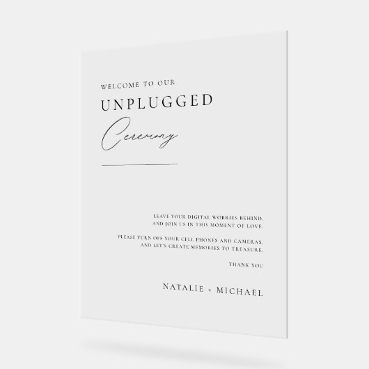 Minimal Willkommen bei der feierlichen Hochzeitsfe Acrylschild (Winkel)