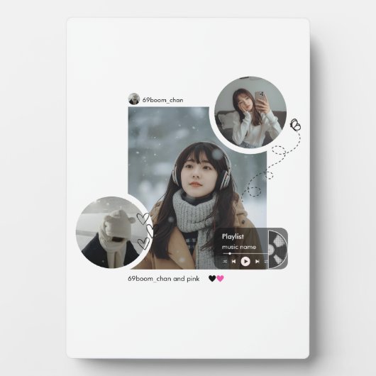 Minimal Winter Aesthetic Photo Collage Fotoplatte (Vorderseite)